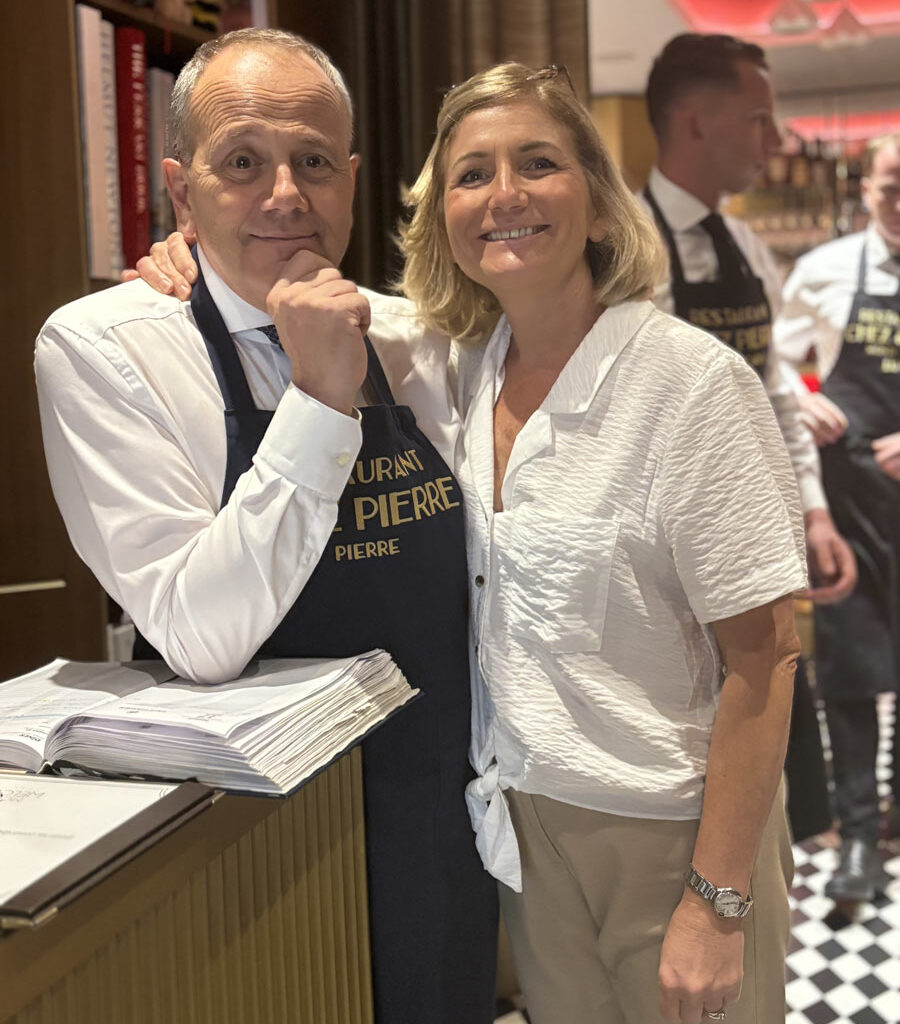 Pierre and Kate in their french restaurant in Monaco